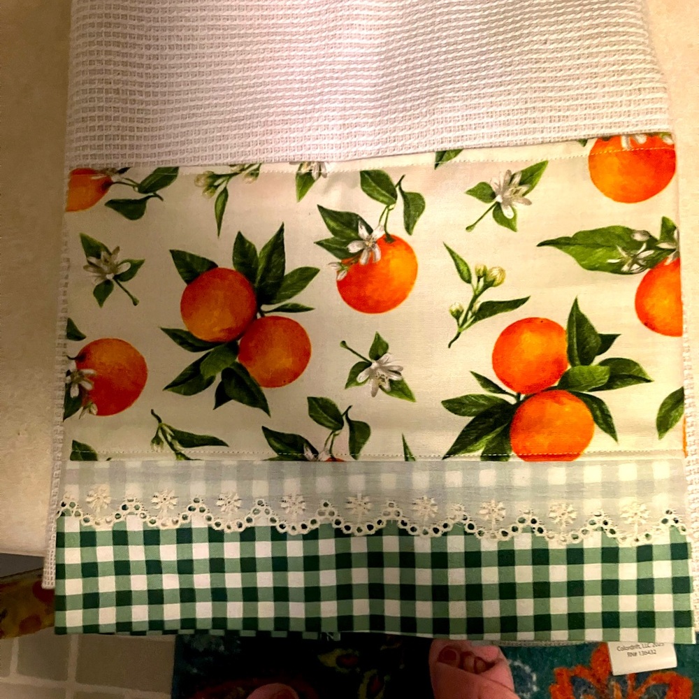 Fruit and Gingham Kitchen Towel